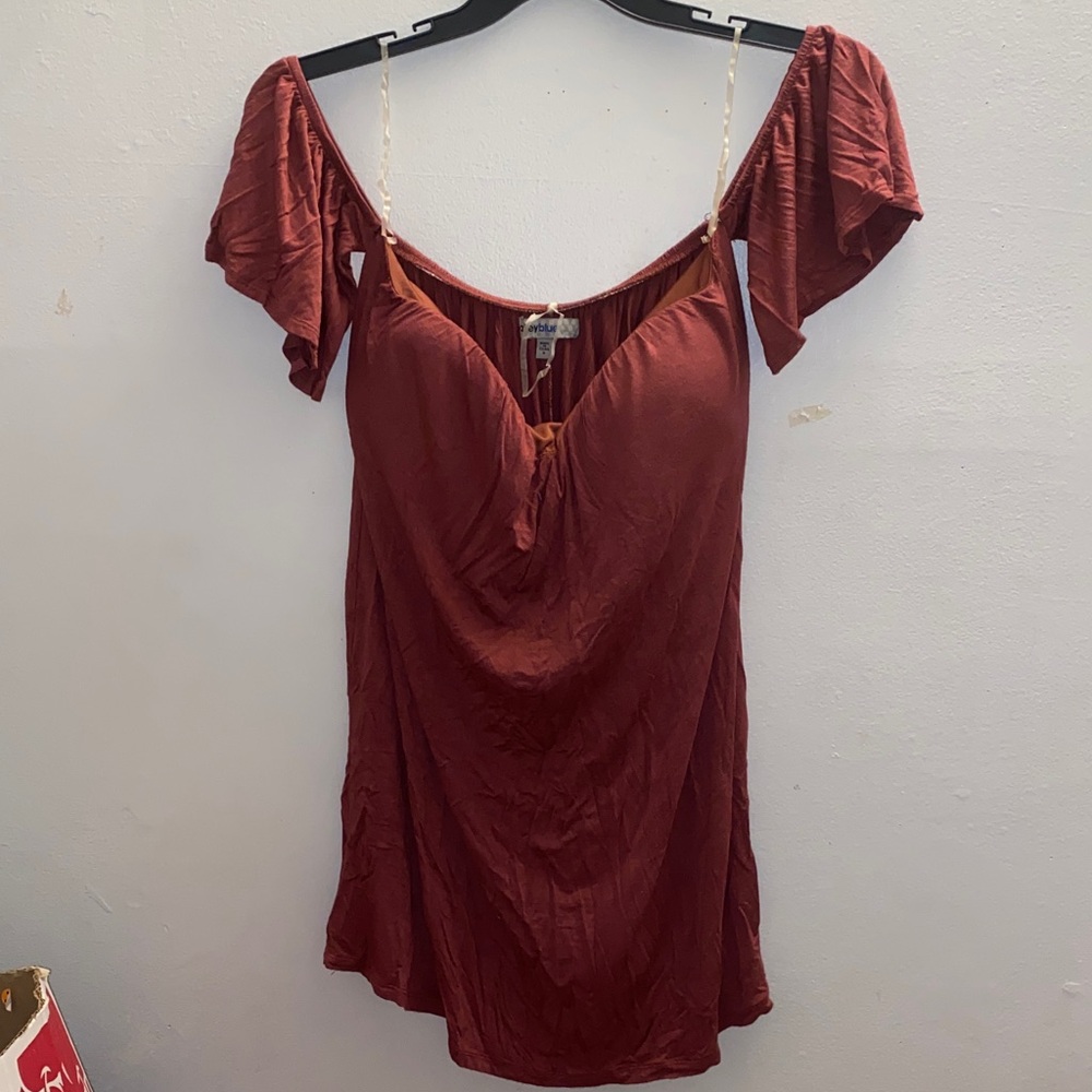 Bailey Blue Maroon Off-Shoulder Dress